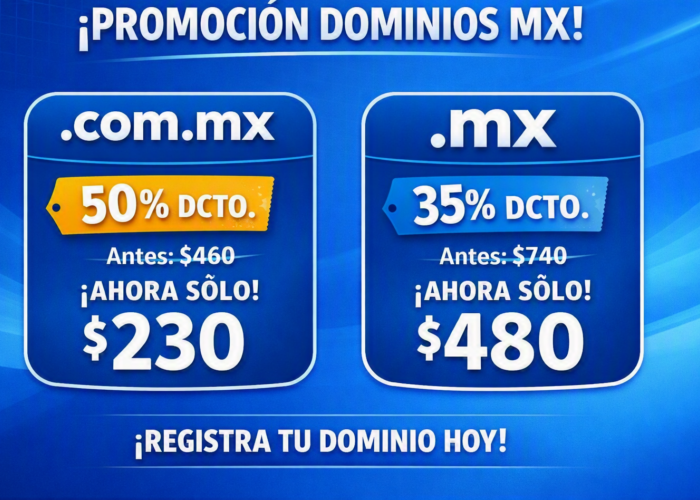 Dominio .com.mx y .mx en promocion