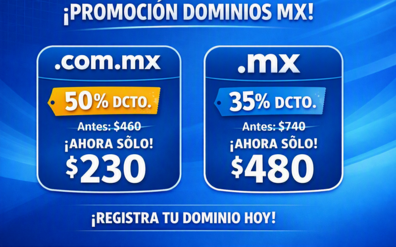 Dominio .com.mx y .mx en promocion Dominio .com.mx y .mx en promocion